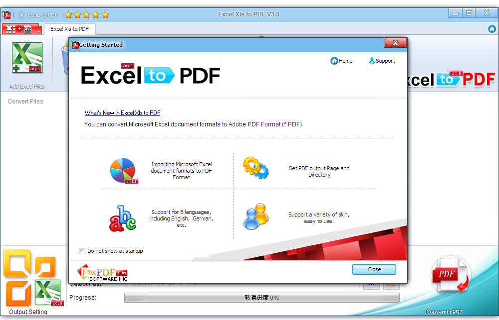 Screenshot of Excel Xls to PDF