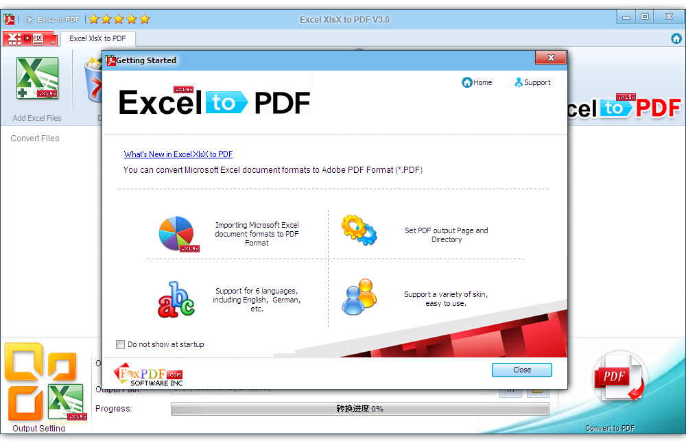 Excel XlsX to PDF 3.0 screenshot