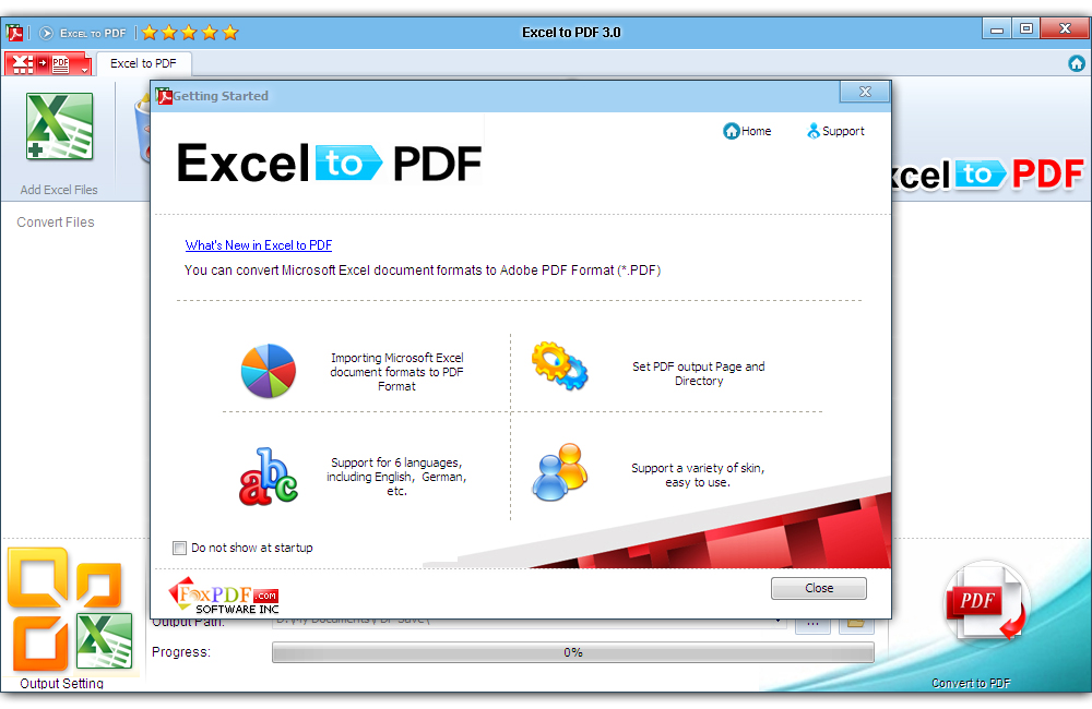 Screenshot of Excel to PDF 3.0