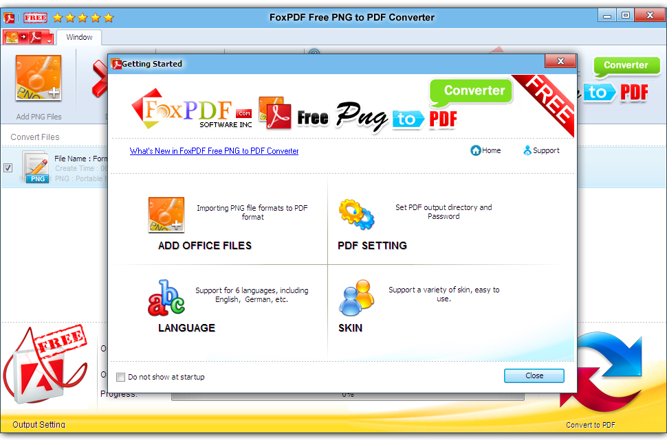 FoxPDF Free PNG to PDF Converter