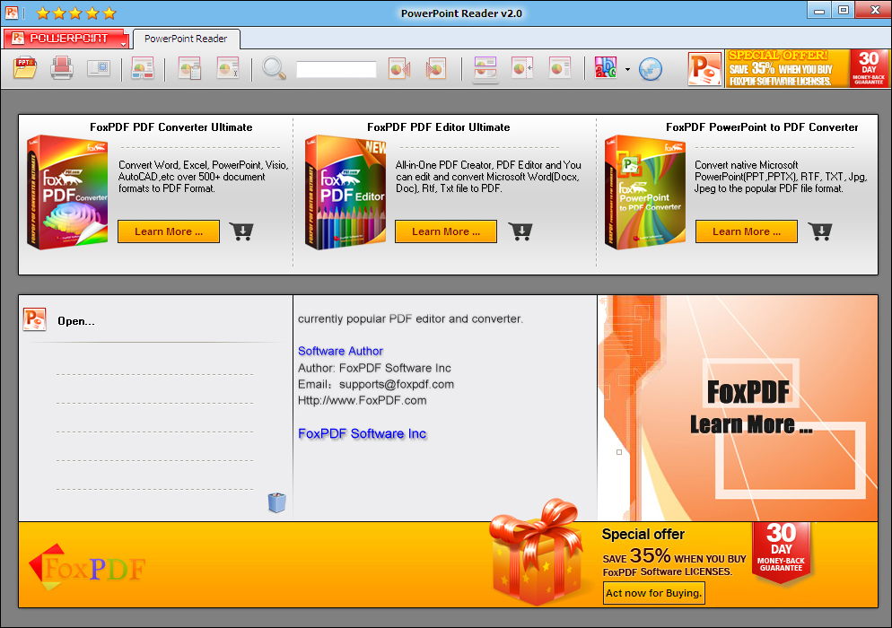 Screenshot of PowerPoint Reader