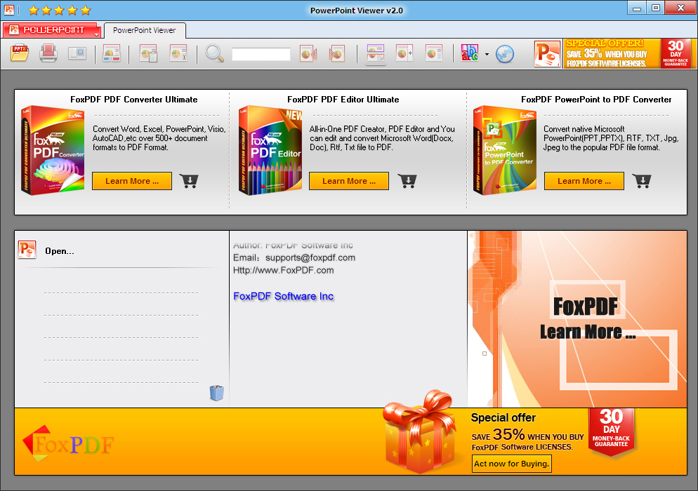 Screenshot of PowerPoint Viewer