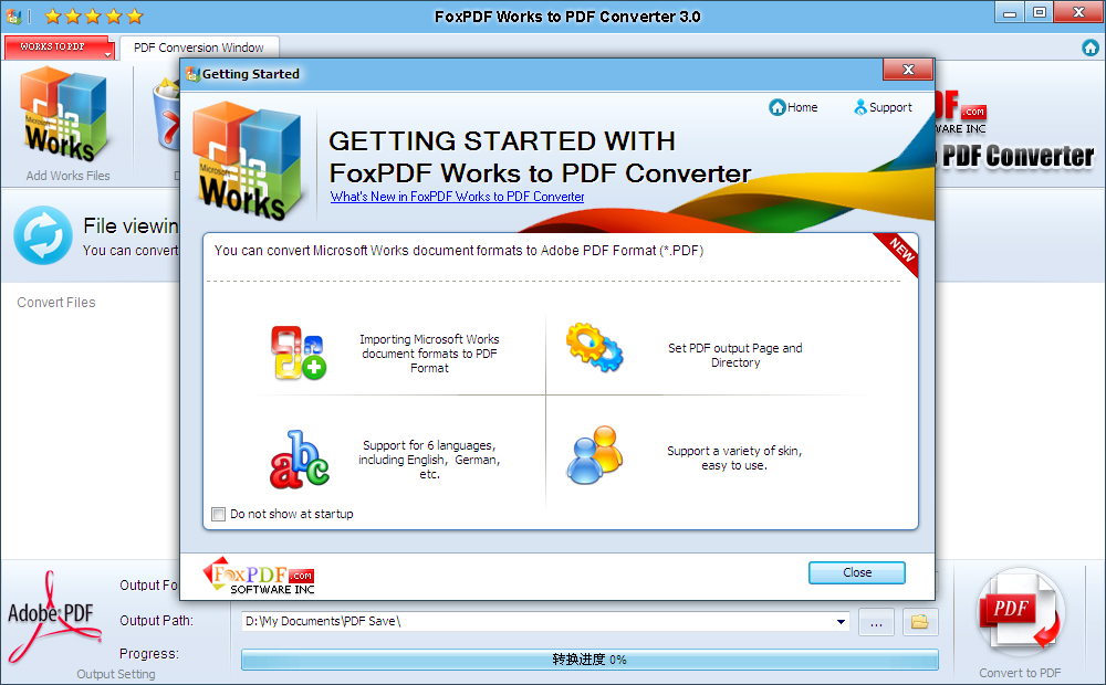 FoxPDF Works to PDF Converter